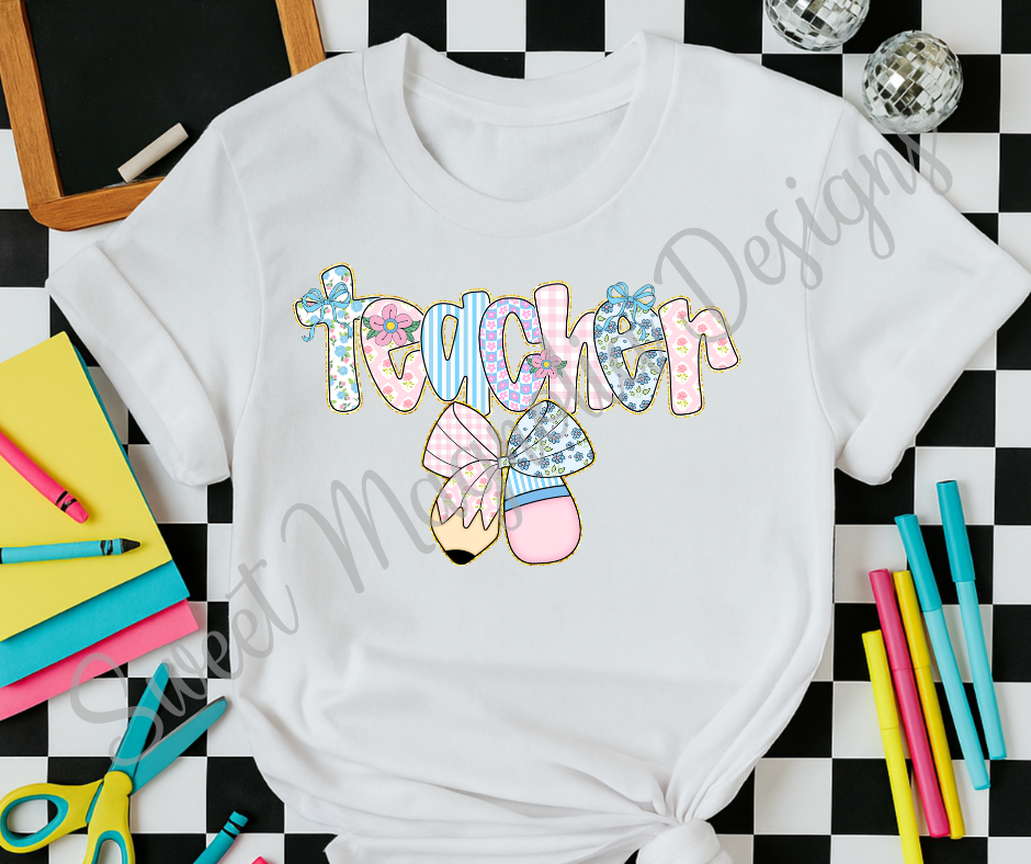 Teacher Bow - Blue
