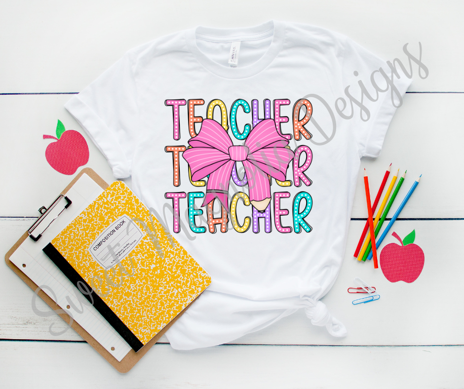 Teacher Stack with Bow